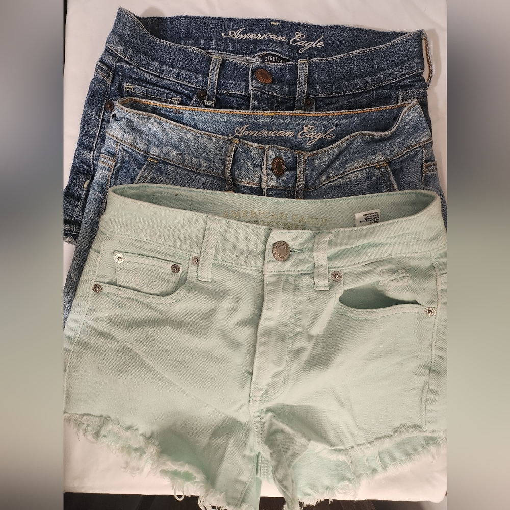 American Eagle Size 0 Denim Shorts Bundle Of 3